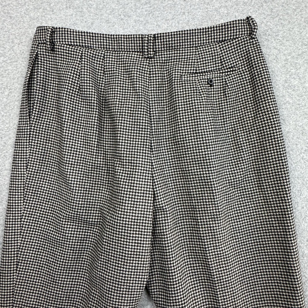 VTG 90s Eddie Bauer Houndstooth Wide Leg Pants Womens 16 Wool Blend Pleated - Picture 9 of 9